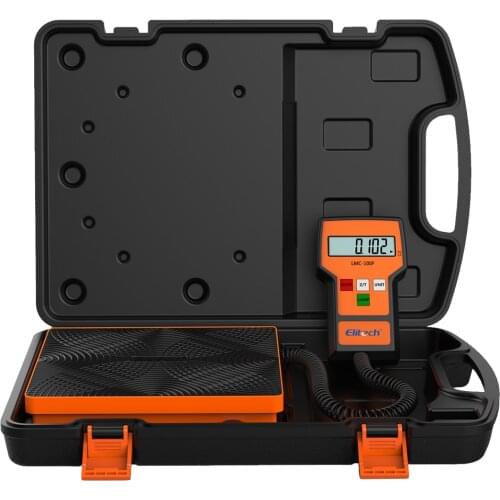 Elitech LMC-100F Digital Electronic Refrigerant Charging Recovery Scale for HVAC Wired Remote Portable Case 110lbs/50kgs