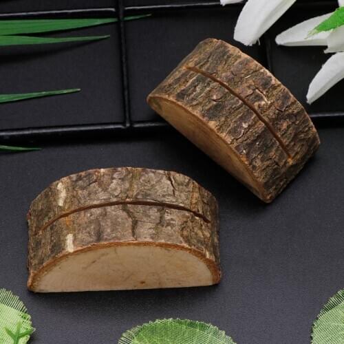 10pcs Rustic Natural Wood Table Name Number Place Card Holder Memo Note Photo Picture Clip Decor Wedding Party