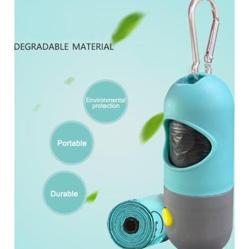 Puppy Dog Poop Scooper Bags Dispenser with Flashlight Portable Multifunctional Plastic Garbage Box Pets Dogs Trash Supplies