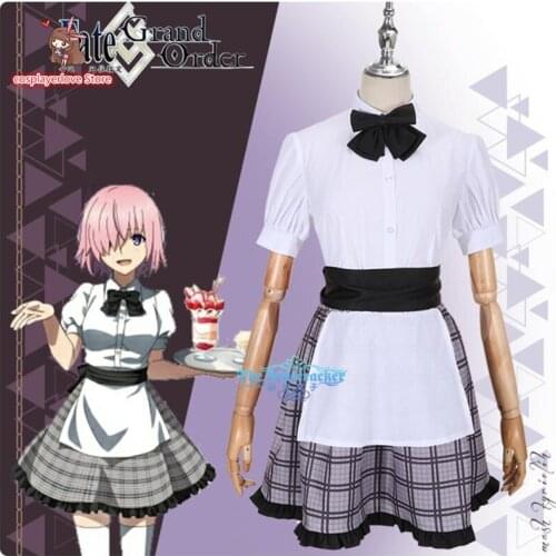 Fate/Grand Order FGO Mash Kyrielight Sweets Paradise Coffee Maid Uniform Cosplay Custom Made costume Halloween Christmas Costume