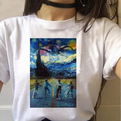 Summer Print Stranger Things Anime T Shirt Women 90s Tops Tshirt Oversized Summer T-shirt Clothing Female Short Sleeve Top Tees