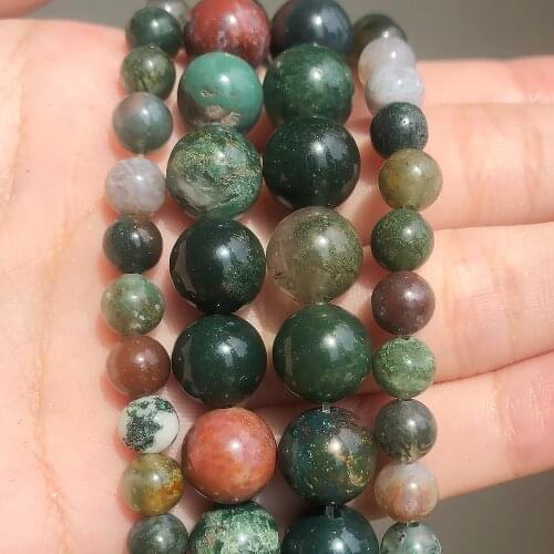 Natural Stone Smooth Indian Agat Round Loose Beads 2/3/4/6/8/10/12mm For Jewelry Making DIY Fashion Bracelet Necklace