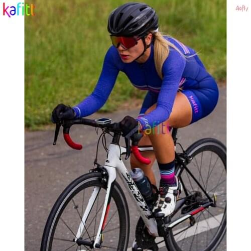 Kafitt Triathlon Female Long Sleeve Track Suit Mountain Bike Leotard Overalls Cycling Suit Jumpsuit Macaquinho Ciclismo Feminino