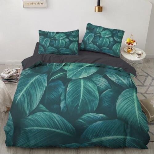 3d Printed Green Leaves Bedding Set Plants Bed Linen Kid Duvet Cover Set Pillowcase Science Bedclothes Design Home Textile