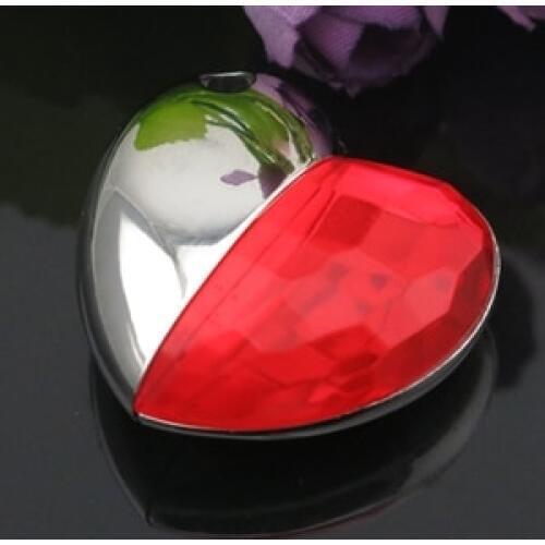 Red Diamond Heart Waterproof Metal USB Flash Drives U Disk Storage Pen Drive USB 2.0 Memory Stick Disk Key Computer Gift Gifts