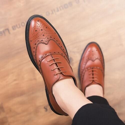 2020 New Arrivals Fashion Men Leather Shoes Sneakers Zapatos De Hombre Mens Brogue Casual Shoes Chaussure Homme Buty Meskie #IV