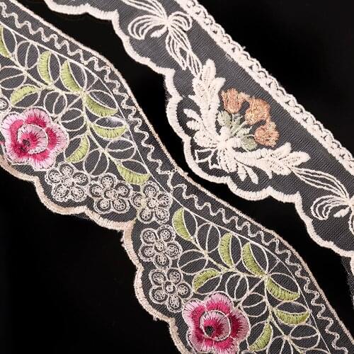 Cusack 3 m 8 cm Lace Trim Ribbon Mesh Embroidered Flower for Dress Garment Home Textiles DIY Crafts Trimming Lace Fabric Sewing