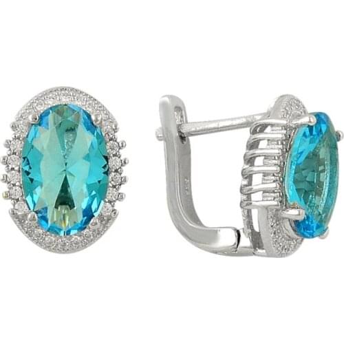 KUTAYDAN Zircon Earrings 925 Sterling Silver