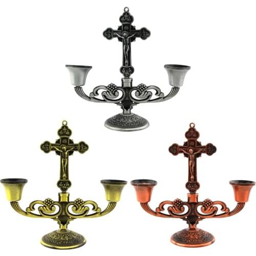Metal Christian Candle Holder Candelabra Candlestick Decoration Candle Stand