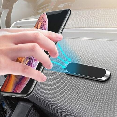 For IPhone Metal Magnet Key Holder for Wall Magnetic Car Phone Holder Dashboard Mini Strip Shape Phone Stand