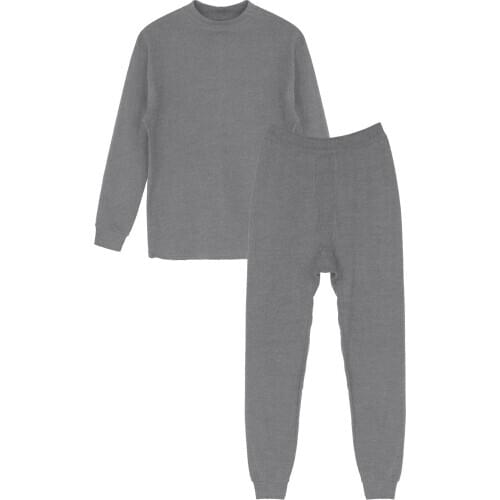 Men Cotton Winter Warm Thermal Underwear Set Long Sleeve Tops Bottoms Suit Pants O Neck Top Solid Elastic 2pcs Outfits Plus Size