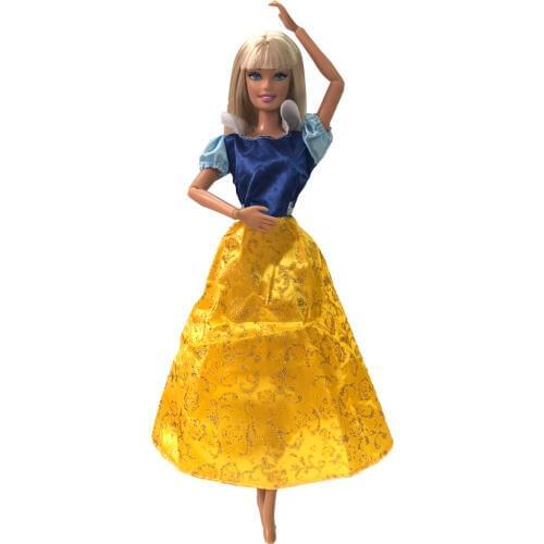 NK One Set Princess Doll Dress Similar Fairy Tale Snow white Wedding Dress Gown Party Outfit For Barbie Doll Best Girls' Gift