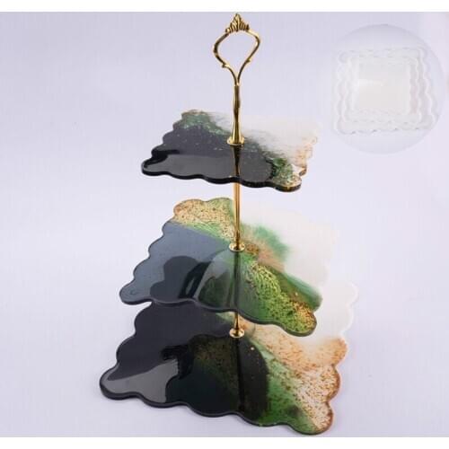 New 3-layer Tray Silicone Mold DIY Epoxy Resin Coaster Epoxy Mold Tray Handicraft Making Tools