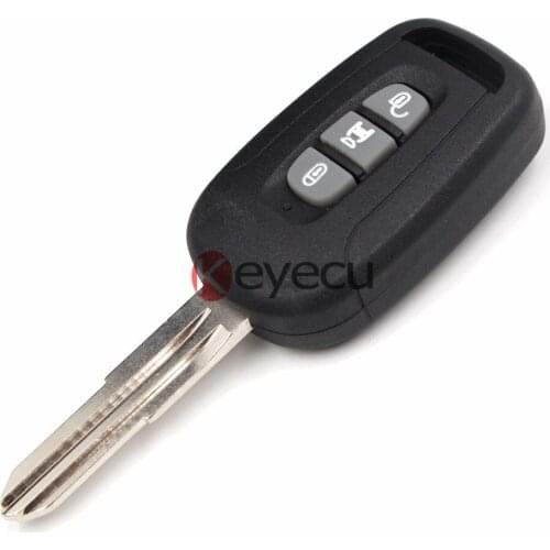 KEYECU 5 PCS*New Uncut Remote Control Key Shell Case Fob 3 Buttons for Chevrolet Captiva W/ Rubber Pad