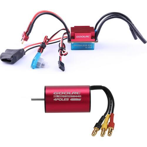 Original GoolRC S2440 4000KV Sensorless Brushless Motor and 35A Brushless ESC Combo Set for 1/14 1/16 RC Car Truck