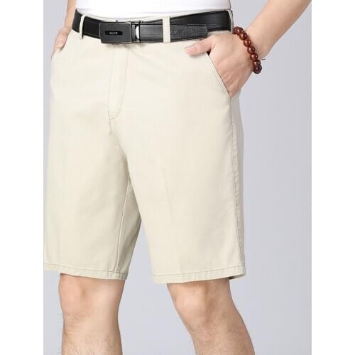 Casual shorts men 2020 New Summer 100% Cotton Solid loose Shorts High Quality Business Social suit shorts men