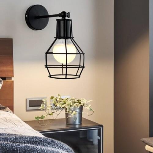Industrial wall lamp for bedroom lamps home decor vintage sconce wall light fixtures stair lighting wall +lamps Iron lamp E27