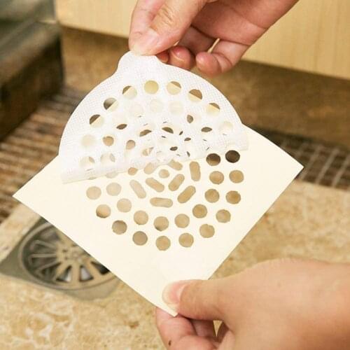 30Pcs Self-adhesive Sink Strainers Protective Disposable Non-woven Fabric Flexible Shower Drain Stickers for Kitchen Bathroom