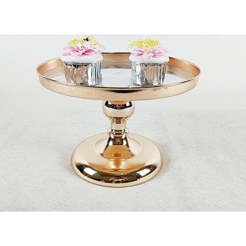 Silver&Gold Mirror Cake Stand Electroplating Metal Cupcake Wedding Party Dessert Table Decoration