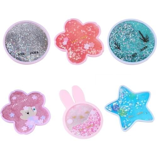 Silicone Coaster Cartoon Anti-scalding Non-slip Mat Ocean Rainbow Cherry Coaster Fast Sand Flow Beverage Coaster