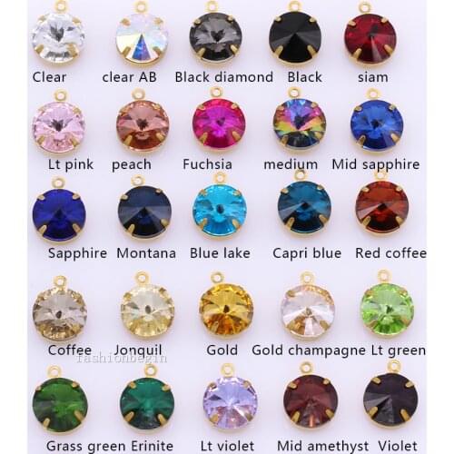 12p 12mm Round Framed Glass Pendant single Hole Beads Connector Earring Findings Necklace Components jewelry making Accessories