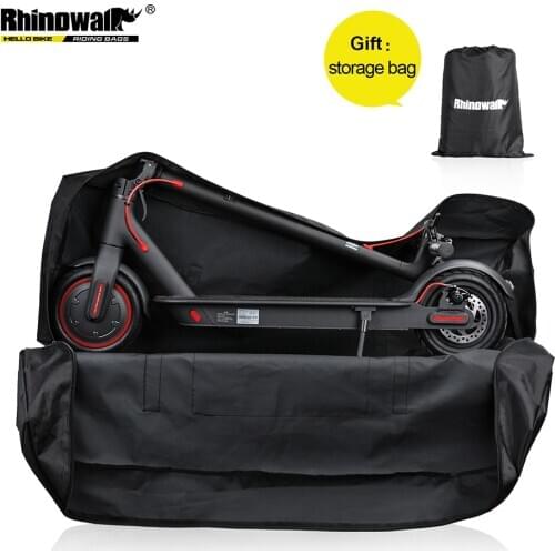 Rhinowalk Scooter Storage Bag 12 Inch For Electric Scooter Foldable Skateboard Zipper Storage Case Oxford Waterproof Black