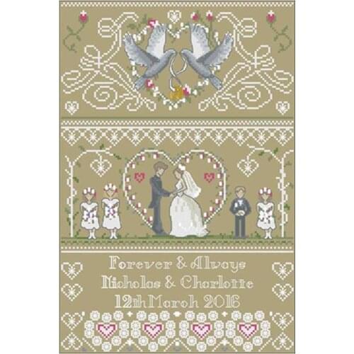 Wedding anniversary patterns Counted Cross Stitch 11CT 14CT 18CT DIY Chinese Cross Stitch Kits Embroidery Needlework Sets