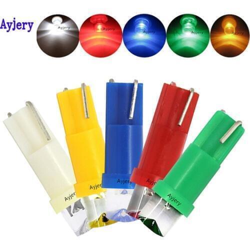 AYJERY 1000Pcs T5 Led Bulb W3W W1.2W Led Car Interior Lights Dashboard Warming indicator Wedge Auto Instrument Lamp 12V White