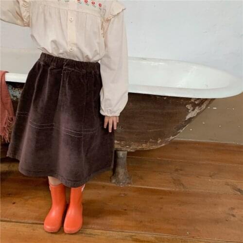 New Autumn Winter Girls Skirts Long Style Children Kids Clothes Teenager Girl Corduroy Party Tutu Skirt Baby Princess Clothing