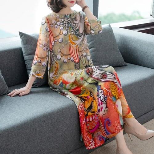 ZUOMAN Summer Vintage Plus Size Floral Silk Sundress 2021 Boho Casual Beach Midi Dresses Elegant Women Party Bodycon Vestidos