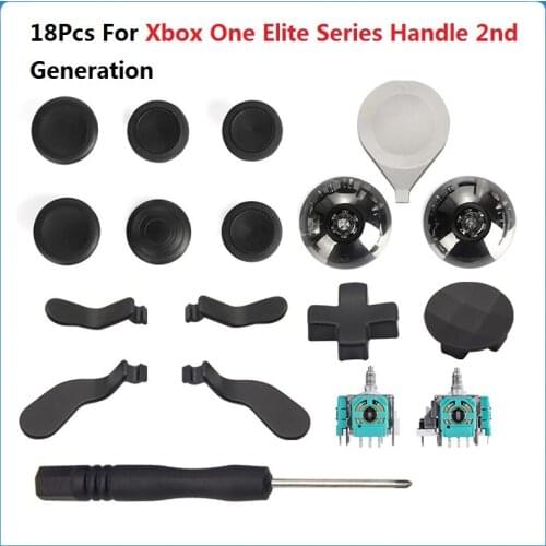 18Pcs For Xbox One Elite Series Handle 2nd Generation Controller Repair Parts Kit Button Accessory Set Rocker Cross Key Puller