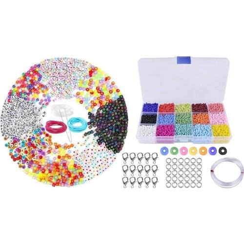2 Set for DIY Jewelry Kit Accessories Handmade Jewelry Material Alphabet Letter Beads, A & B
