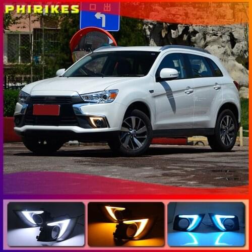2pcs For Mitsubishi ASX 2016 2017 2018 LED DRL Daytime Running Light Daylight yellow Signal lamp car-Styling lights