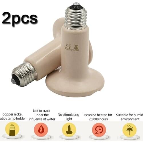 2pcs Far Infrared Pet Heating Lamp Ceramic 220V Reptile Turtle Brooder Bulb Heat Emitter Light Bulb 25W 50W 75W 100W 150W 200W