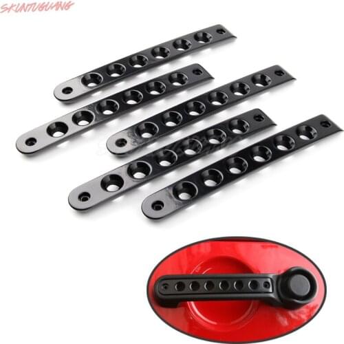 3Pcs/ 5Pcs Black/Red Door Handle Tailgate Aluminum Trim Insert Mounting For Jeep Wrangler JK JKU 2007-2015