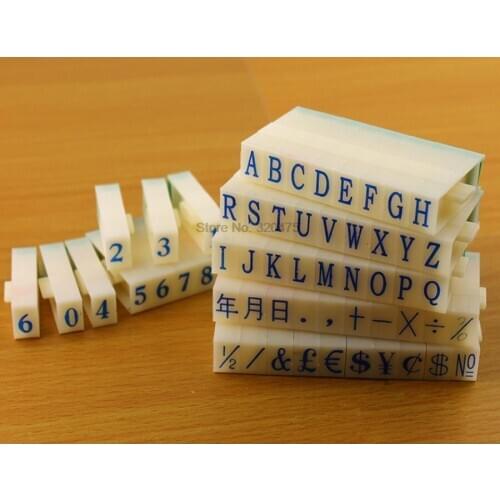 500set Symbol number Seal DIY hand craft Scrapbooking decor supplies Alphabet Combination A to Z Letters Stamp Ink Print Stamp