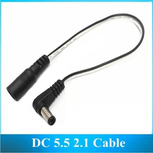 90 Degree 5.5 2.112V DC Female to male Monitor Extension Cable DC Power Cord 50PCS