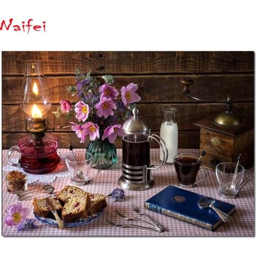 Full Square Round Drill 5D DIY Diamond Painting Still-life Cake Embroidery Cross Stitch mosaic restaurant Kitchen Decoration