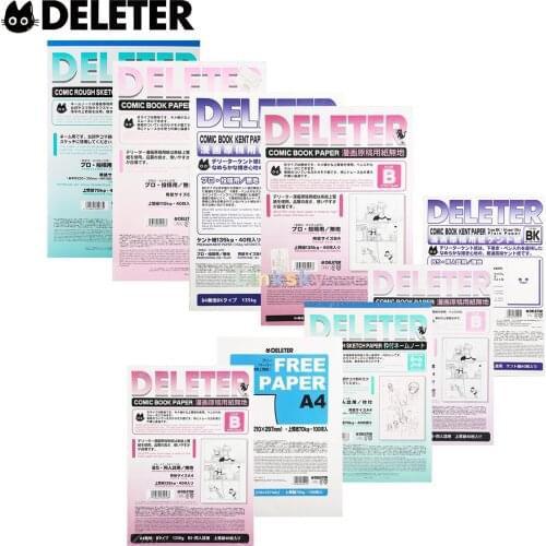 Deleter Comic Manga Paper [Non-Ruled Plain Type B] [110kg] [B4 Size 9.8" X 13.9"] 40-page Pack, for Illustration Painting