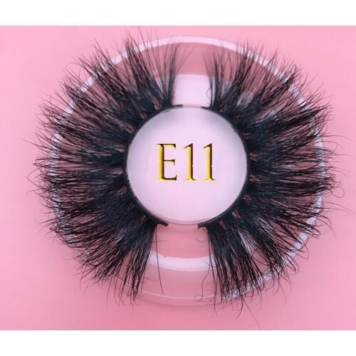 25MM long mikiwi E11big dramatic volume eyelashes full strip thick false eyelash 3D real mink extra long and fluffy mink lashes