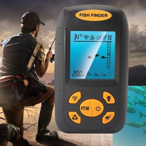 Echo Fish Finder Shoal Of Fish Detector Ultrasonic Lake Sea Fishing Alarm 100M LCD High Definition Portable Fish Finder
