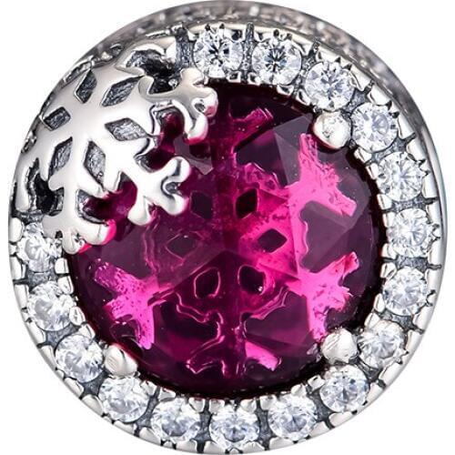 Gurantee 925 Sterling Silver Dazzling Snowflake Charms Beads Fits Original Pandora Bracelet trinket Jewelry for Women DIY Making