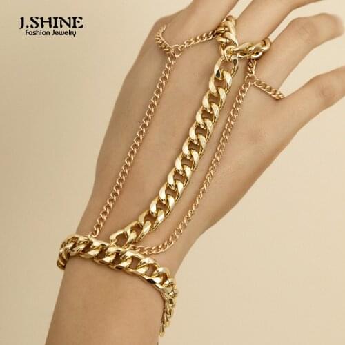JShine Long Tassel Chain Finger Bracelets Bangle Bohemia Unique Vintage Aluminum Chain Hand Bracelet for Women Punk Jewelry