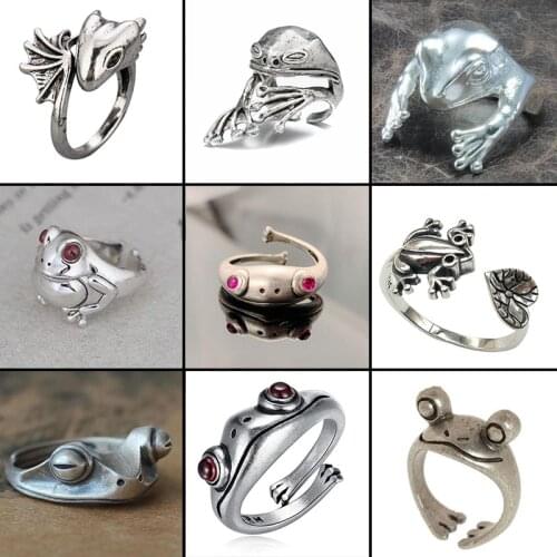 Frog Animal Rings For Women Frog Toad Metal Wrap Adjustable Ring Wedding Ring Men Girlfriend Party Gifts Couple Valentine Gift