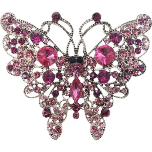 Beautiful Multicolor Rhinestone Crystal Insect Butterfly Brooches Pin For Women Fashion Jewelry Boutonniere