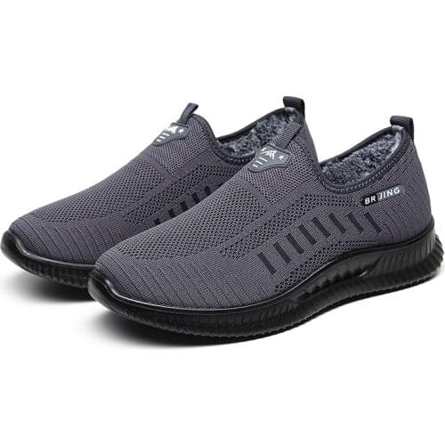 New 2021 Casual Sneakers Men Breathable Lightweight Mens Furry Warm Shoes Sneakers Shoes for Man Tenis Masculino Warm Shoes 47