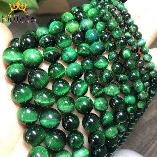 Natural Green Tiger Eye Stone Beads Round Loose Spacer Beads For Jewelry Making DIY Bracelet Necklace 15'' Pick Size 6/8/10/12mm