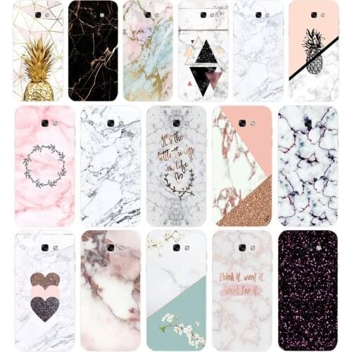 58Pink white blue marble Soft Silicone Tpu Cover phone Case for Samsung Galaxy A5 2015 2016 A7 2017 A8 Plus A9 2018 A80
