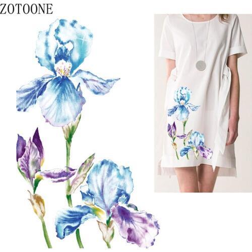 Flower Heat Transfer Patch Pattern Dress Decoration Cartoon Iron On Patches DIY Accessory For Clothing Girls Badges Stickers