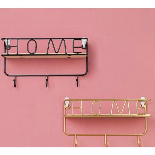 Wall Mounted Metal Hook Rack Key Coat Towel Holder with 3 Hooks Simple Multifunctional Kitchen Wall Decoration C1